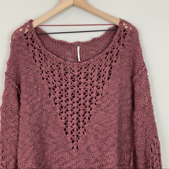 Free People Pretty Pointelle Vee Sweater - Picture 8 of 14
